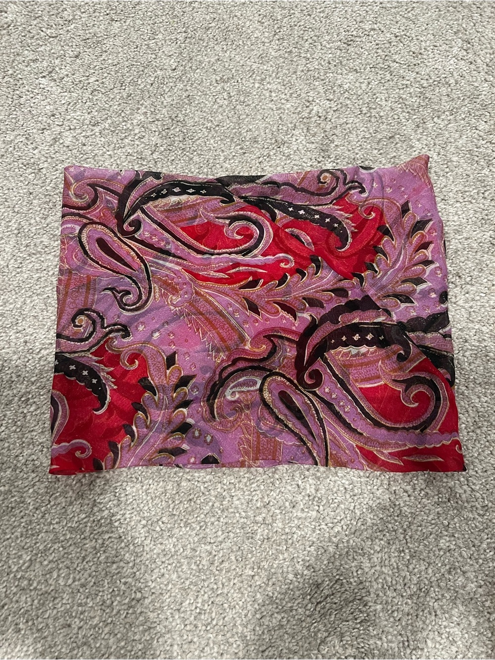 Vintage Paisley Silk Infinity Tube Scarf
